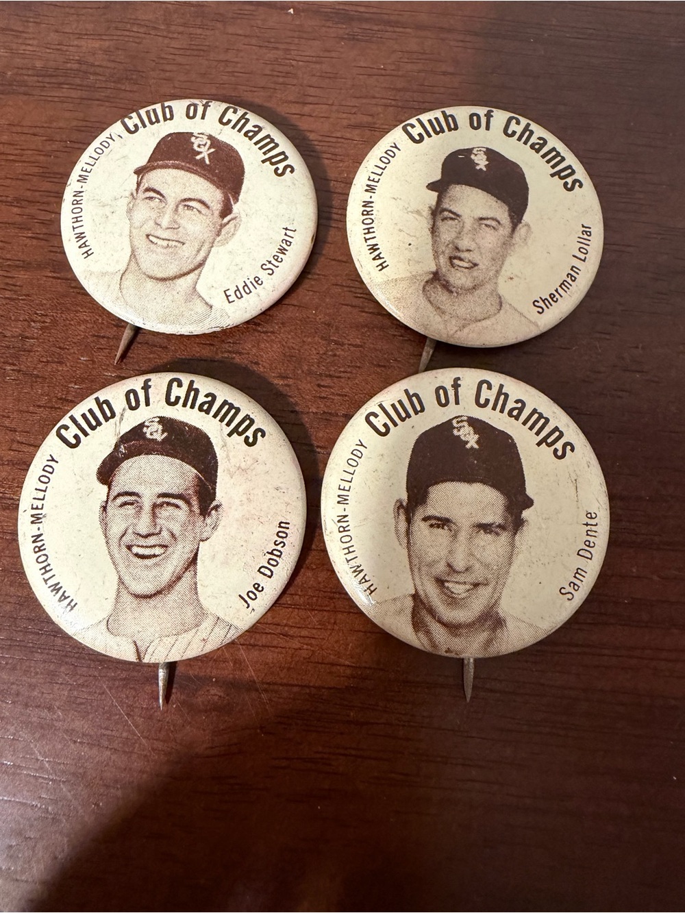 Hawthorn-Mellody Chicago White Sox Pinbacks Lot of 4 Stewart Lollar Dobson Dente